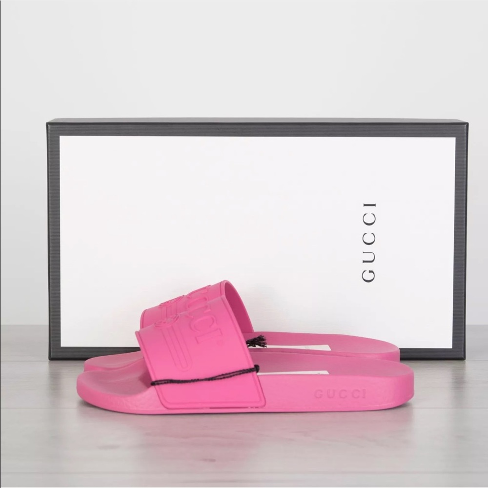 ☀️MENS☀️BRAND NEW Men’s Gucci pink slides